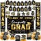 Class of 2026 Graduation Decorations Set - Black & Gold Congrats Grad Party Kit - Includes Backdrop, Porch Signs, Hanging Swirls, Honeycomb Centerpieces & Balloons